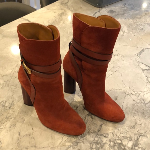 Gucci Suede boots 38.5 rust orange - Picture 1 of 8
